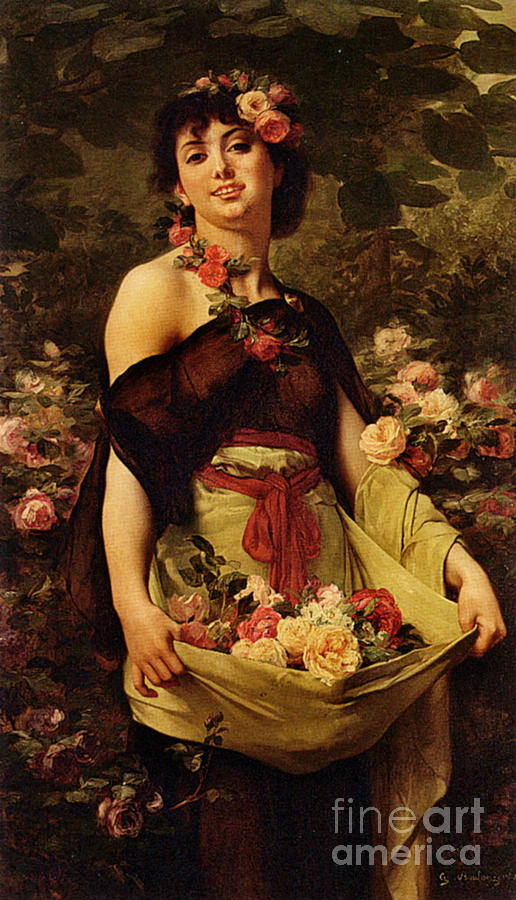 Flower Girl 1888 Photograph by Padre Art
