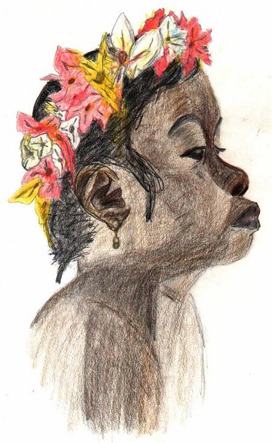 Flower Girl Drawing by Julia Woodman