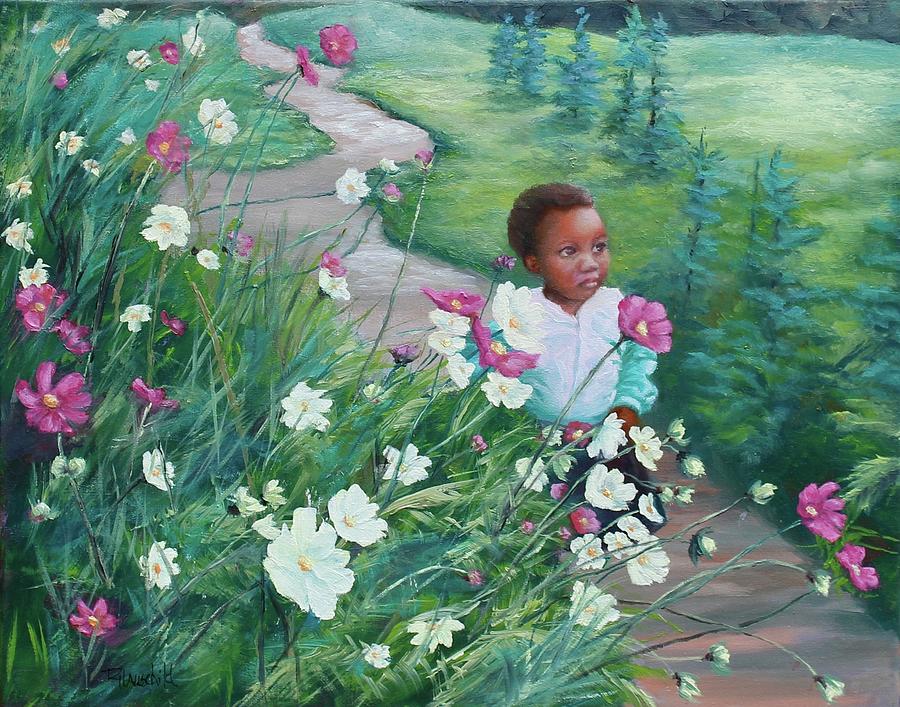 Flower Girl Painting by Rebecca Hauschild