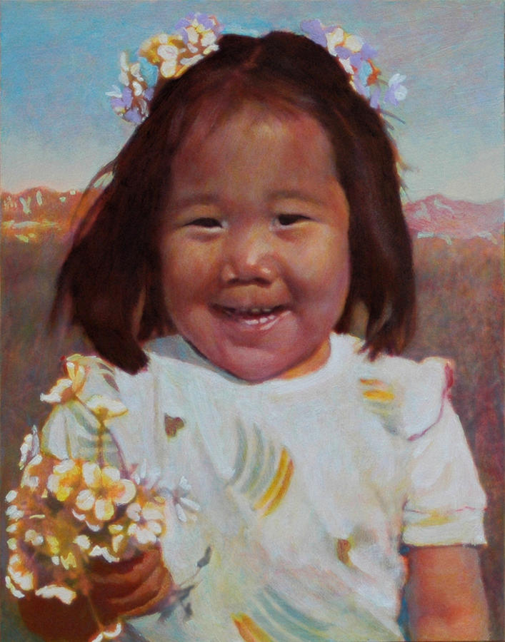 Flower Girl Painting by Robert Bissett