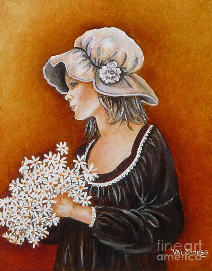 Flower Painting - Flower Girl by Val Stokes