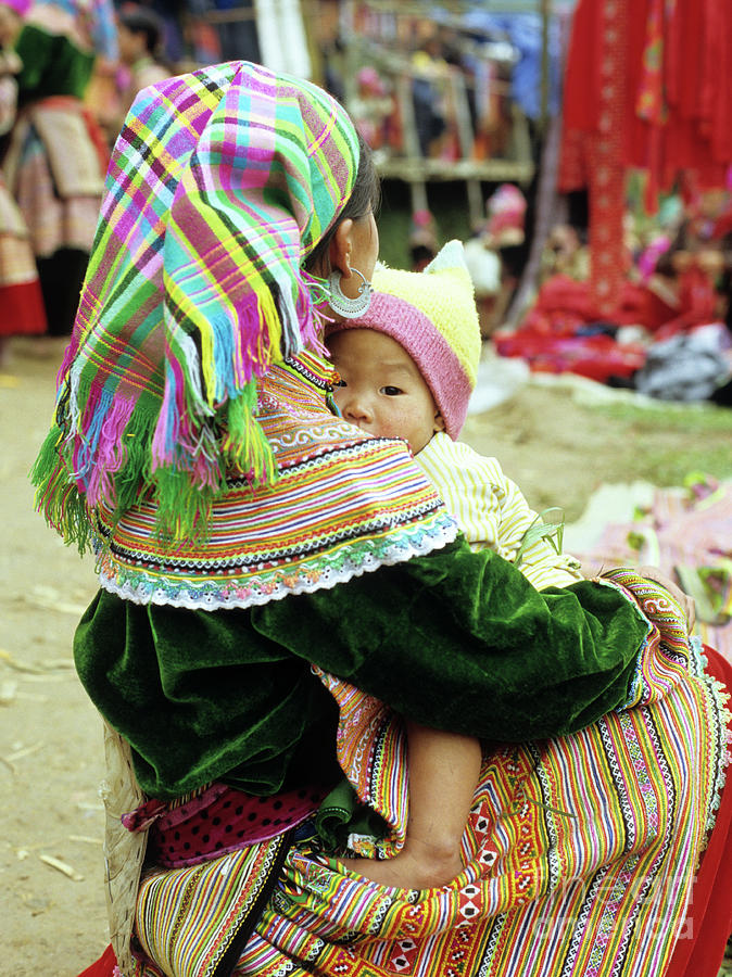 Flower Hmong Mother And Baby 02 Photograph by Rick Piper Photography
