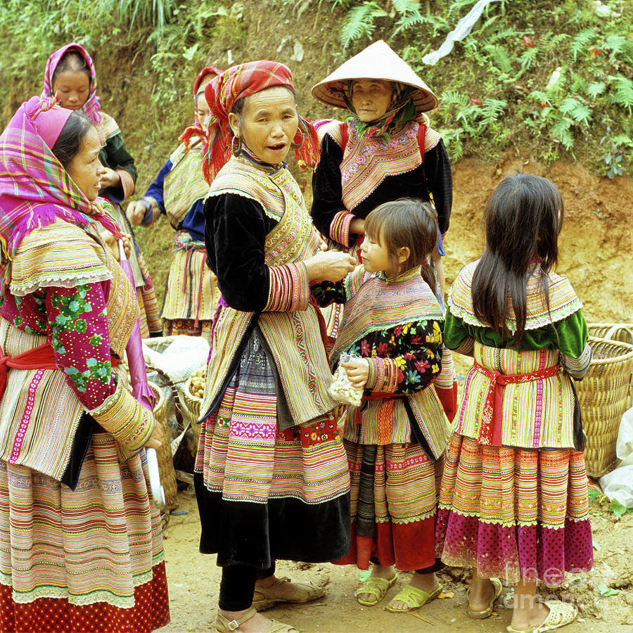 Flower Hmong Women And Girls Photograph by Rick Piper Photography