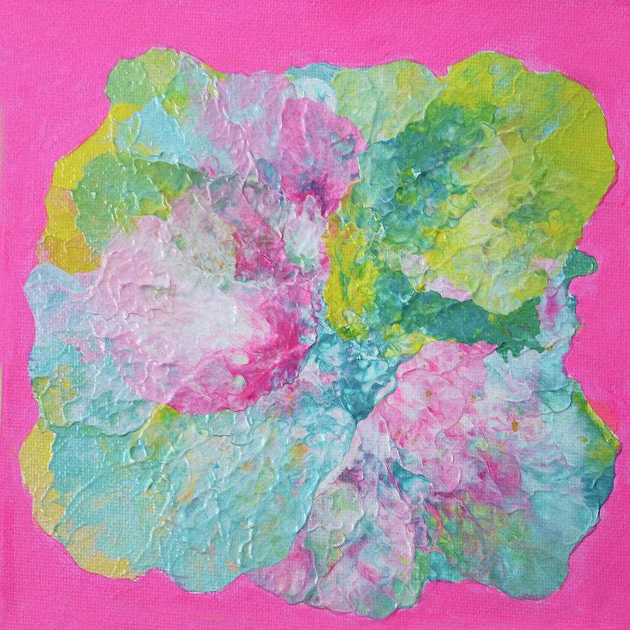 Abstract Flower in Pink Surround Painting by Deborah Boyd