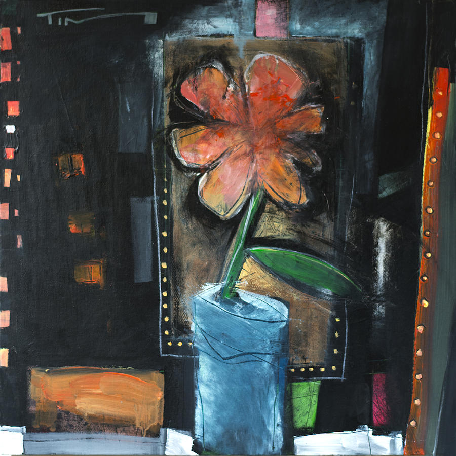 Flower In Blue Pot Painting by Tim Nyberg