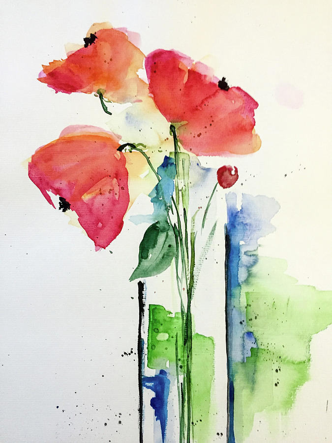 Flower in the Vase  Painting by Britta Zehm