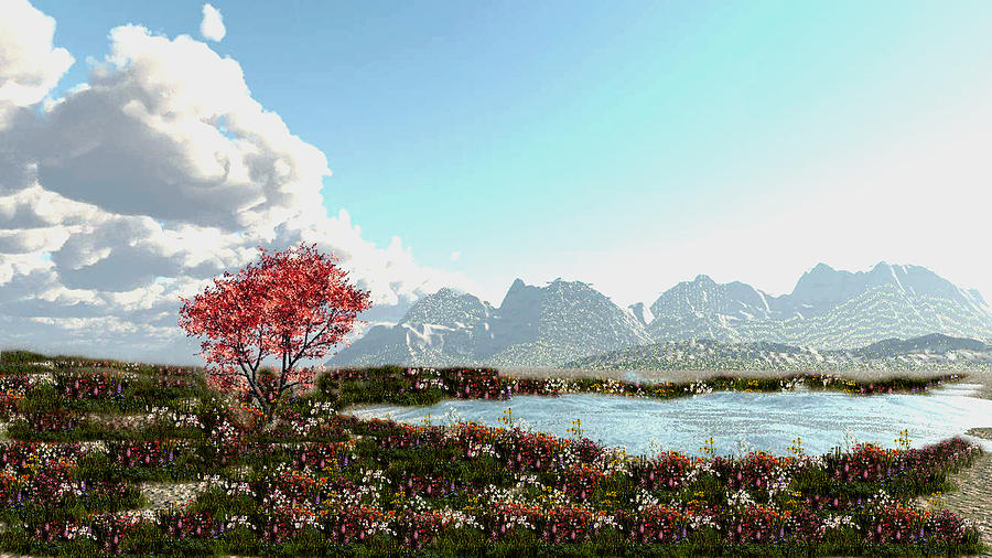 Flower Lake Digital Art by John Junek