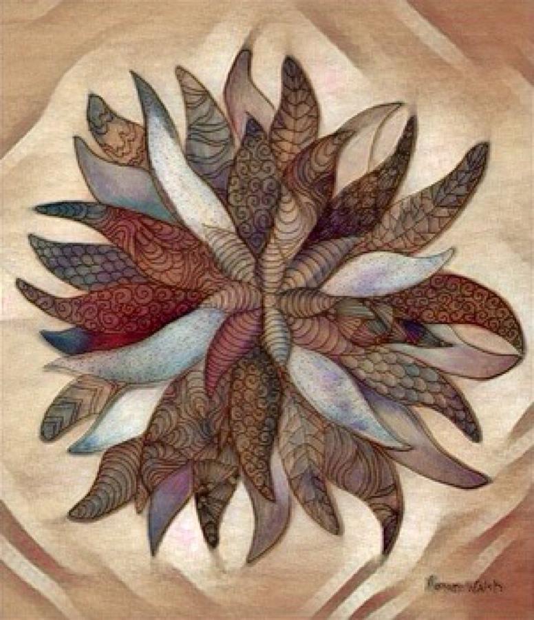 Flower mandala in cinnamon Digital Art by Megan Walsh