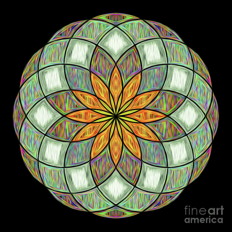 Pattern Digital Art - Flower Mandala Painted by Kaye Menner by Kaye Menner