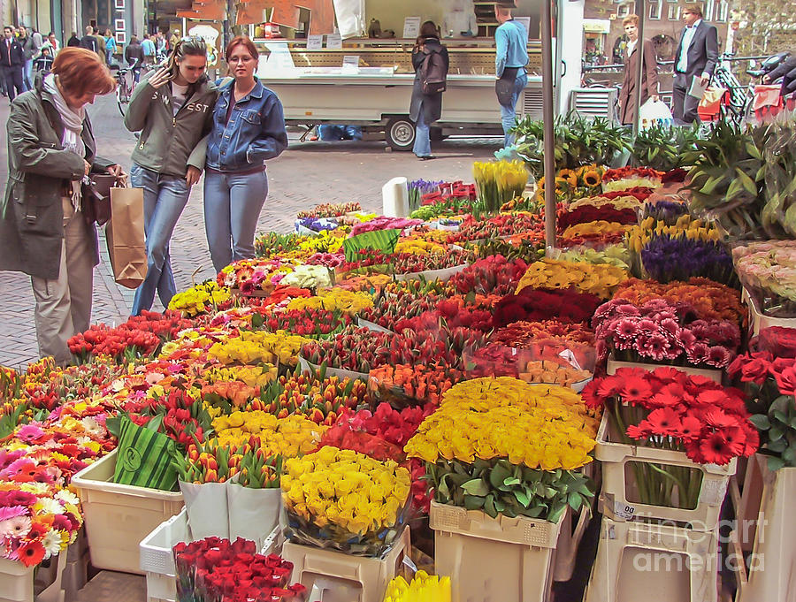 Spring Photograph - Flower market by Claudia M Photography