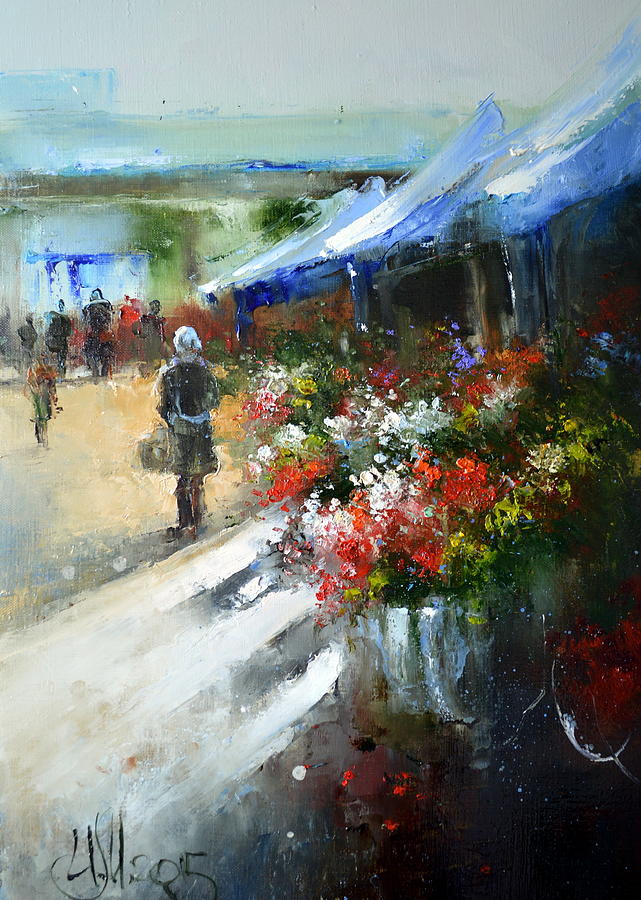 Flower Market Painting by Igor Medvedev