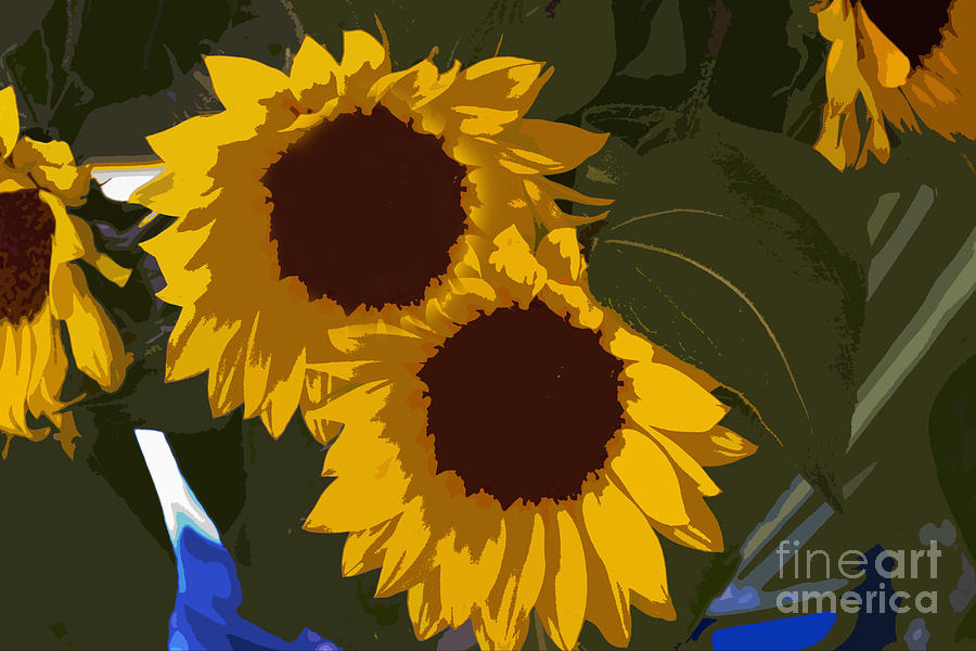 Flower Market Sunflowers Painting Photograph by Al Bourassa