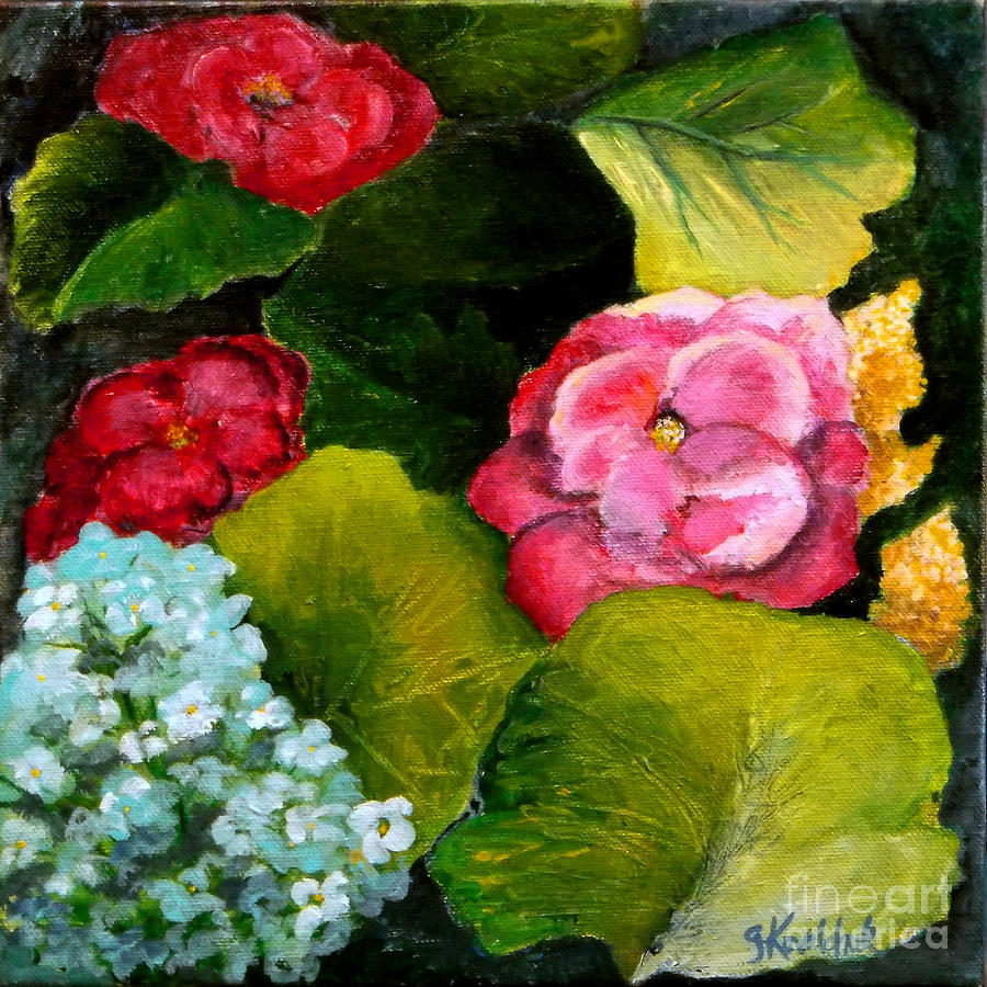 Flower Medley Painting by Carol Kovalchuk