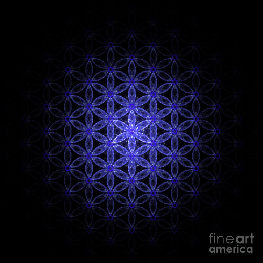 Flower of life in blue Digital Art by Alexa Szlavics
