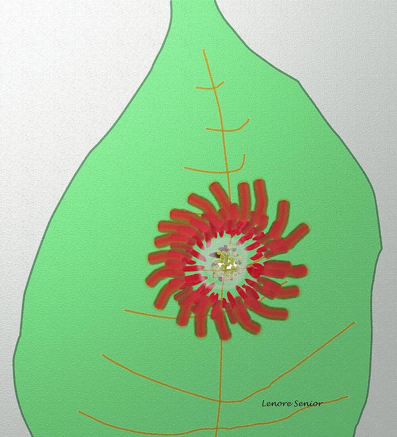 Flower on the Leaf Painting by Lenore Senior