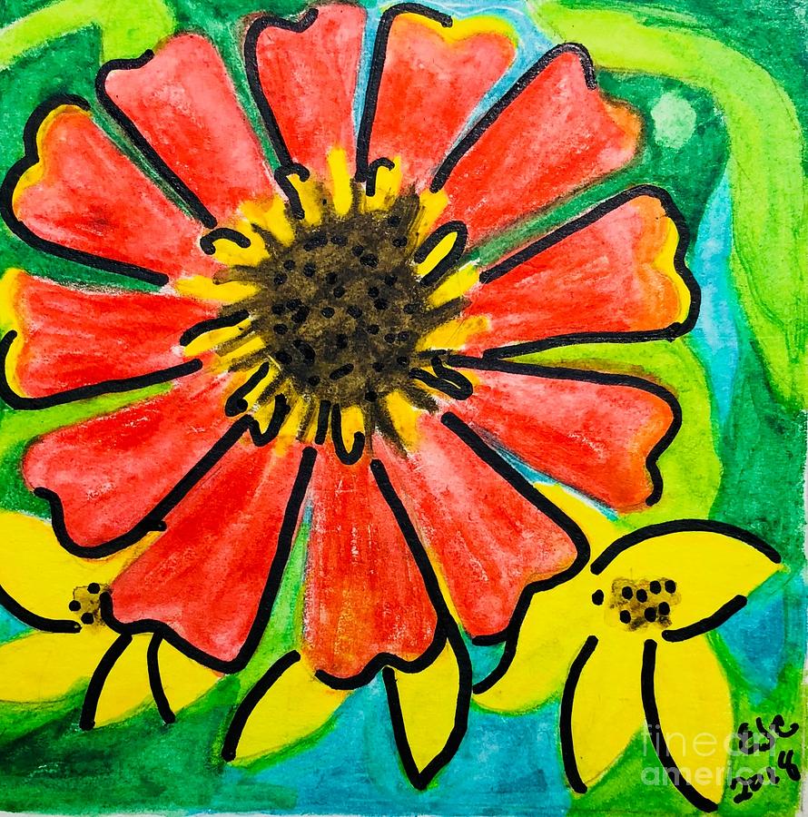 Flower  One Painting by Erika Jean Chamberlin