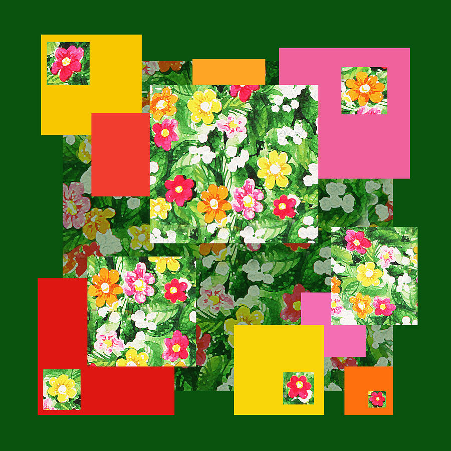 Flower Pattern Art Quilt I Painting by Irina Sztukowski