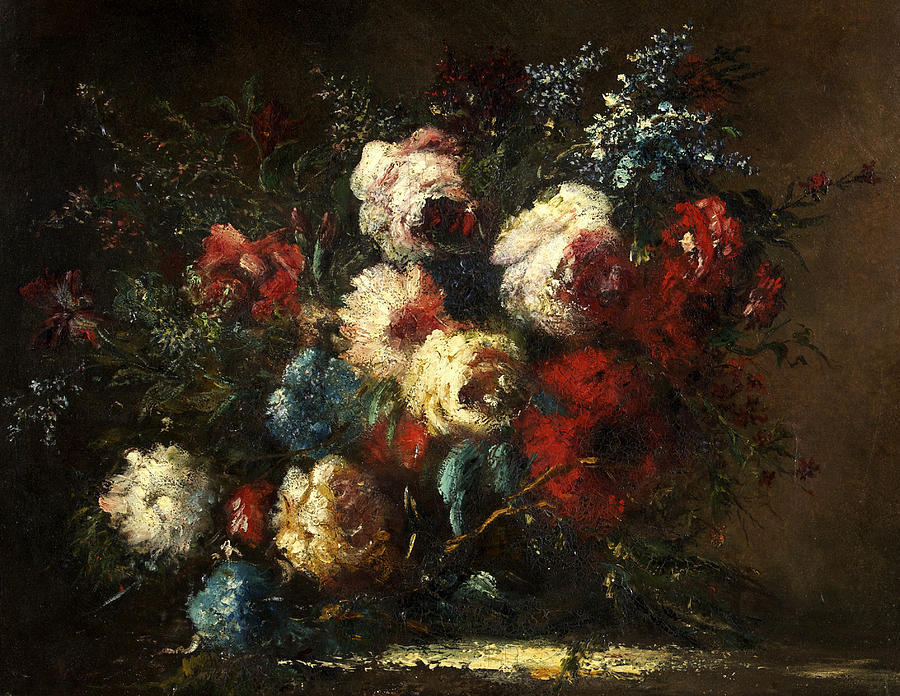 Flower Piece Painting by Narcisse Virgile Diaz de la Pena - Fine Art ...