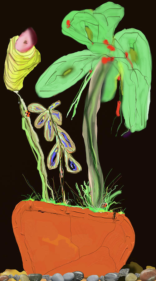 Flower Pot 1 Digital Art by SC Heffner