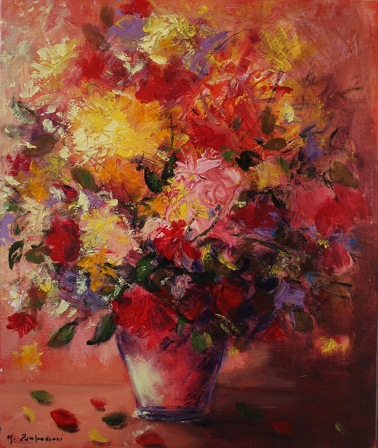 Flower Pot Painting by Mario Zampedroni
