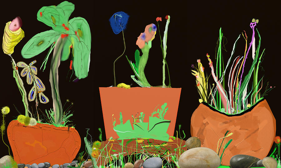 Flower Pot Panel Digital Art by SC Heffner