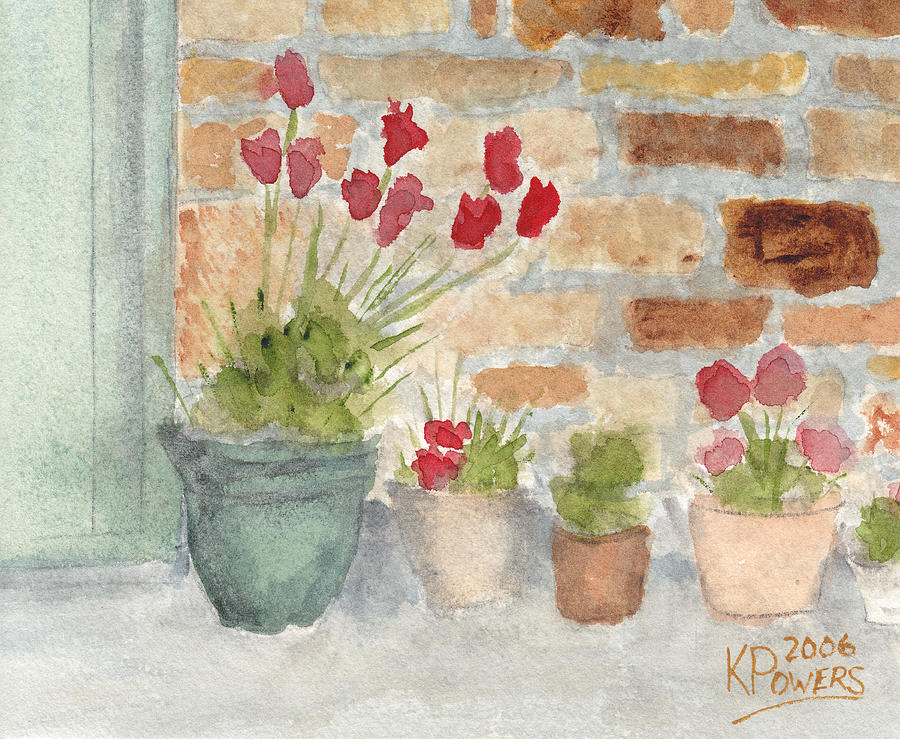 Flower Pots Painting by Ken Powers