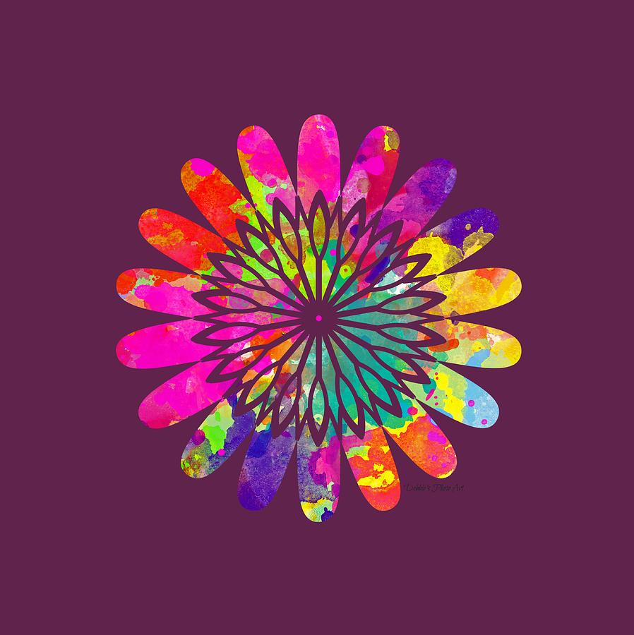 Flower Power 3 - TEE SHIRT DESIGN Digital Art by Debbie Portwood