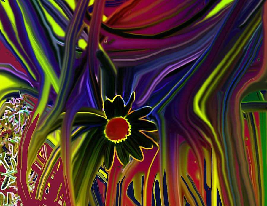 Abstract Digital Art - Flower Power by Ian  MacDonald