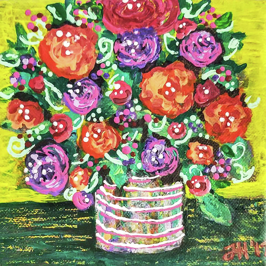 Flower Power Painting by Jean Haynes