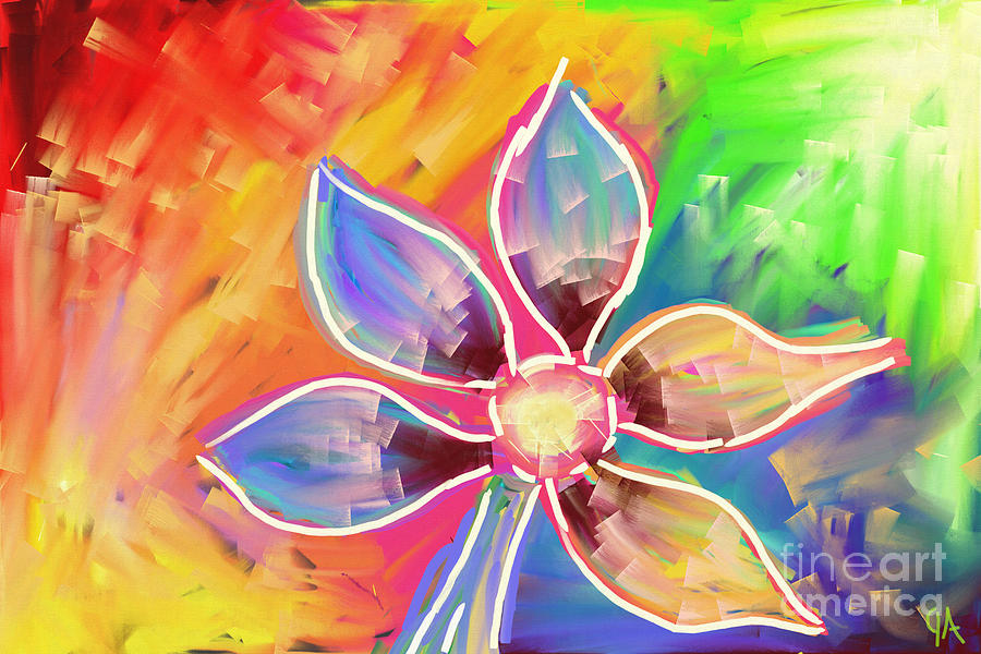 Flower Power Painting by Jeremy Aiyadurai