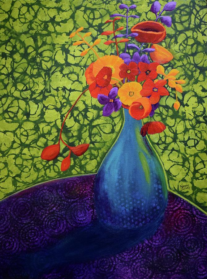 Flower Power Painting by Nancy Jolley