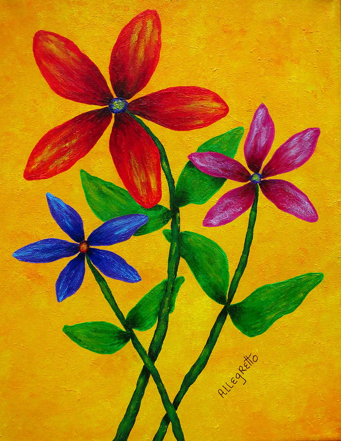Flower Power Painting by Pamela Allegretto