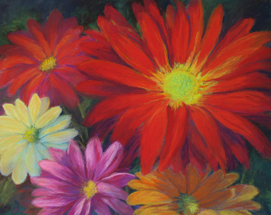 Red Floral Painting - Flower Power by Vikki Bouffard