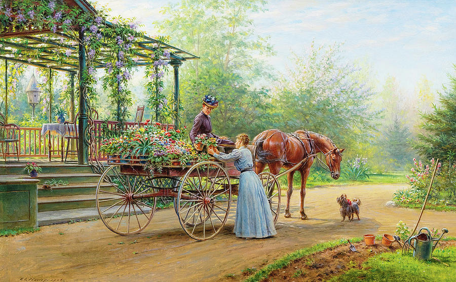 Edward Lamson Henry Painting - Flower Seller by Edward Lamson Henry