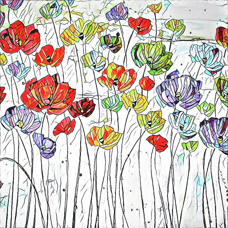 Flower Stems 22 Mixed Media by Toni Somes