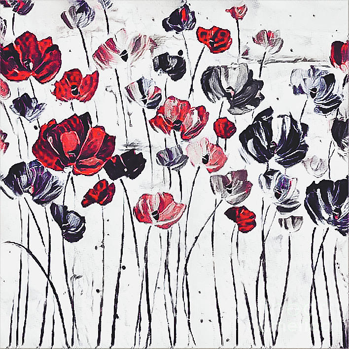 Flower Stems 4 Mixed Media by Toni Somes
