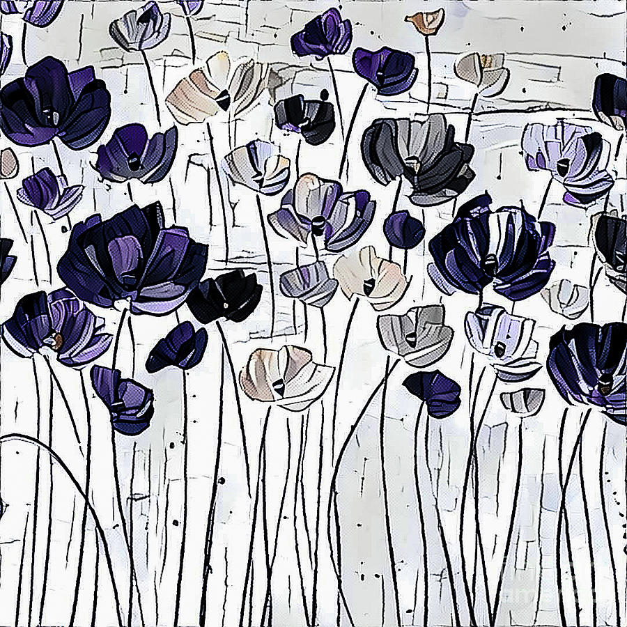 Flower Stems 8 Mixed Media by Toni Somes