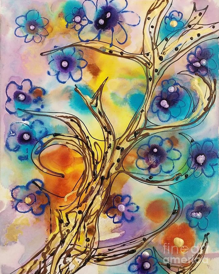 Flower Tree Painting by Catherine GruetzkeBlais Fine Art America