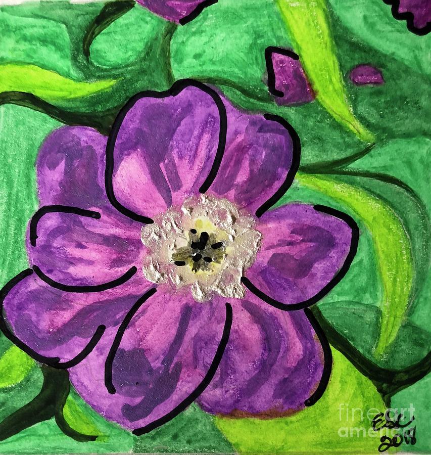 Flower Two Painting by Erika Jean Chamberlin