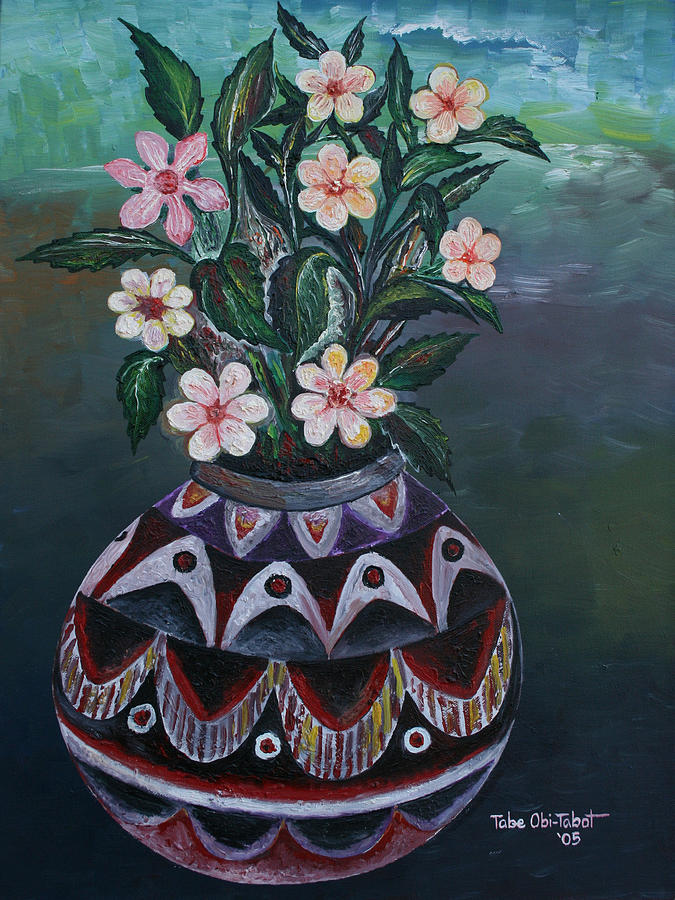 Flower Vase 1 Painting by Obi-Tabot Tabe