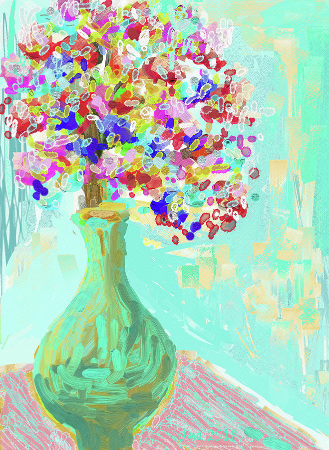 Flower vase 2 Digital Art by Uma Krishnamoorthy