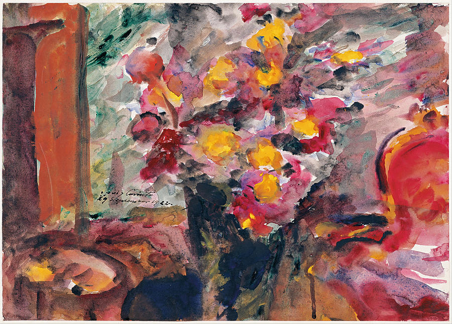 Flower Vase on a Table Painting by Lovis Corinth