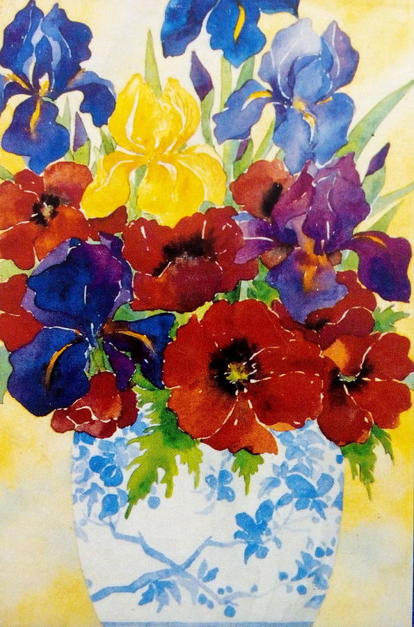 Flower vase  Painting by Silpa Saseendran