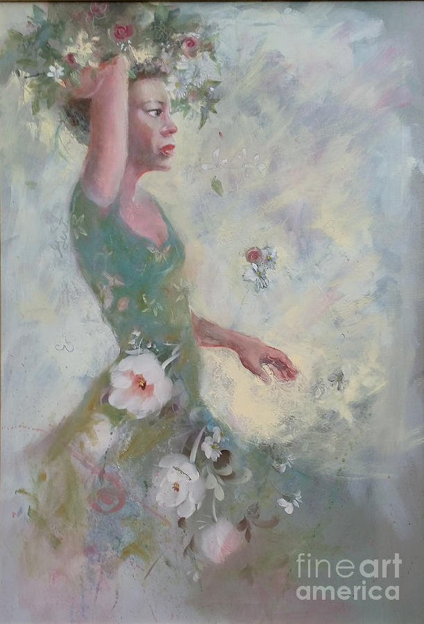 Flower Painting - Flower Vender by Gertrude Palmer