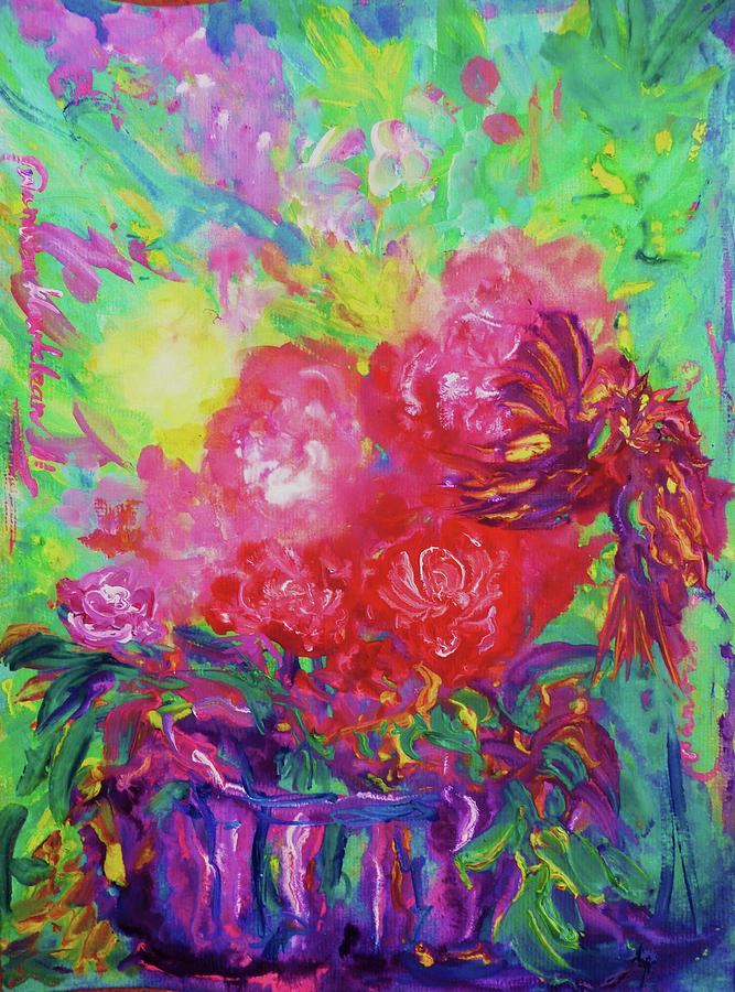 Flower With Love Painting by Wanvisa Klawklean