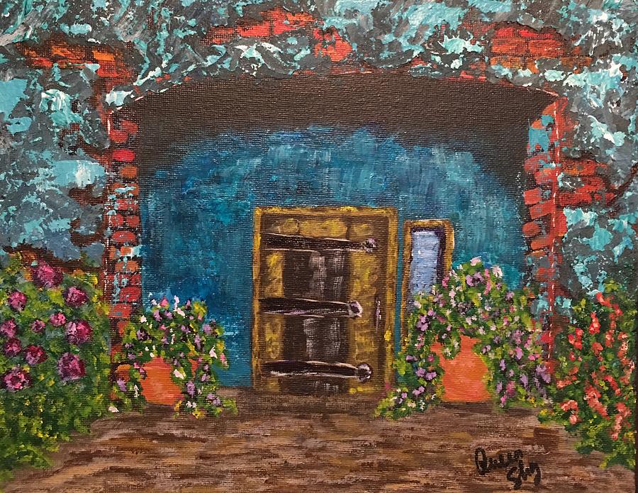 Flowered Doorway Painting by Queen Gardner