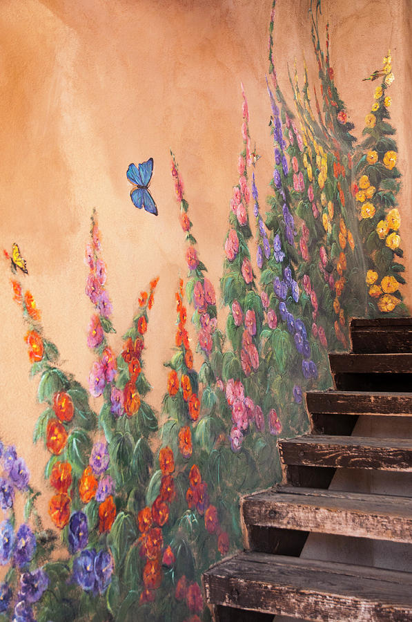 Flowered Stairs 1116 Photograph by Ginger Stein