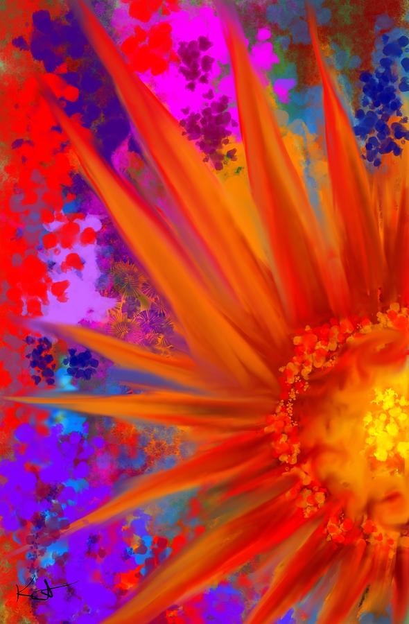 Flowered Sunburst  Digital Art by Kathleen Hromada