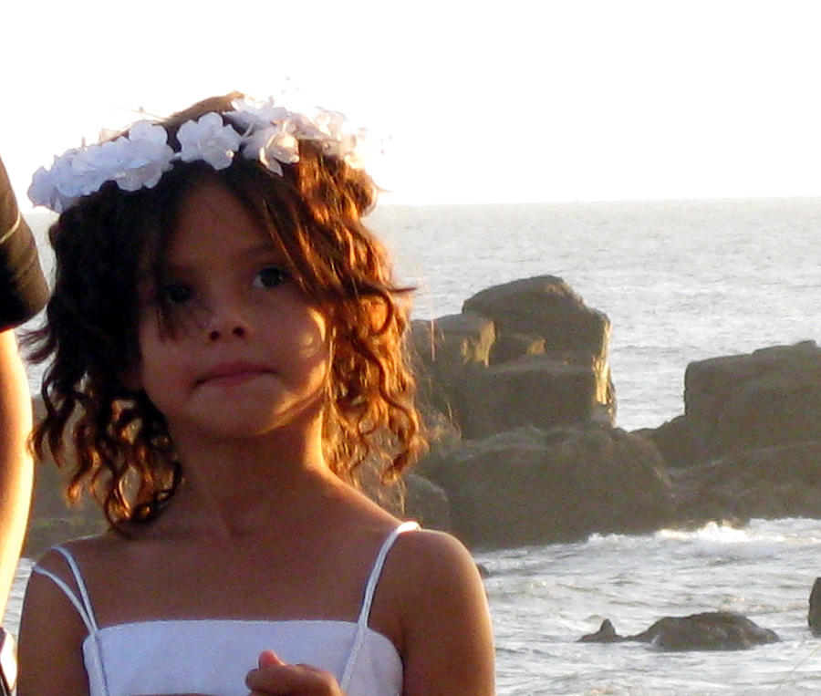 Flowergirl by the sea Photograph by Sarah Hornsby