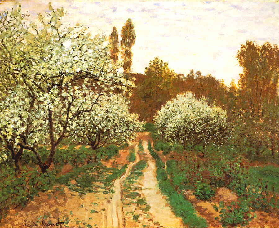 Claude Monet Photograph - Flowering Apple Trees by Claude Monet